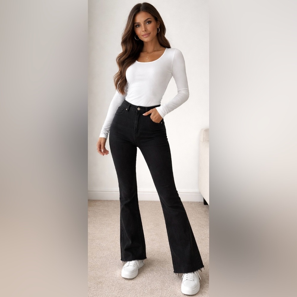 Loft - slim flare black denim jeans. Waist 28 size 6